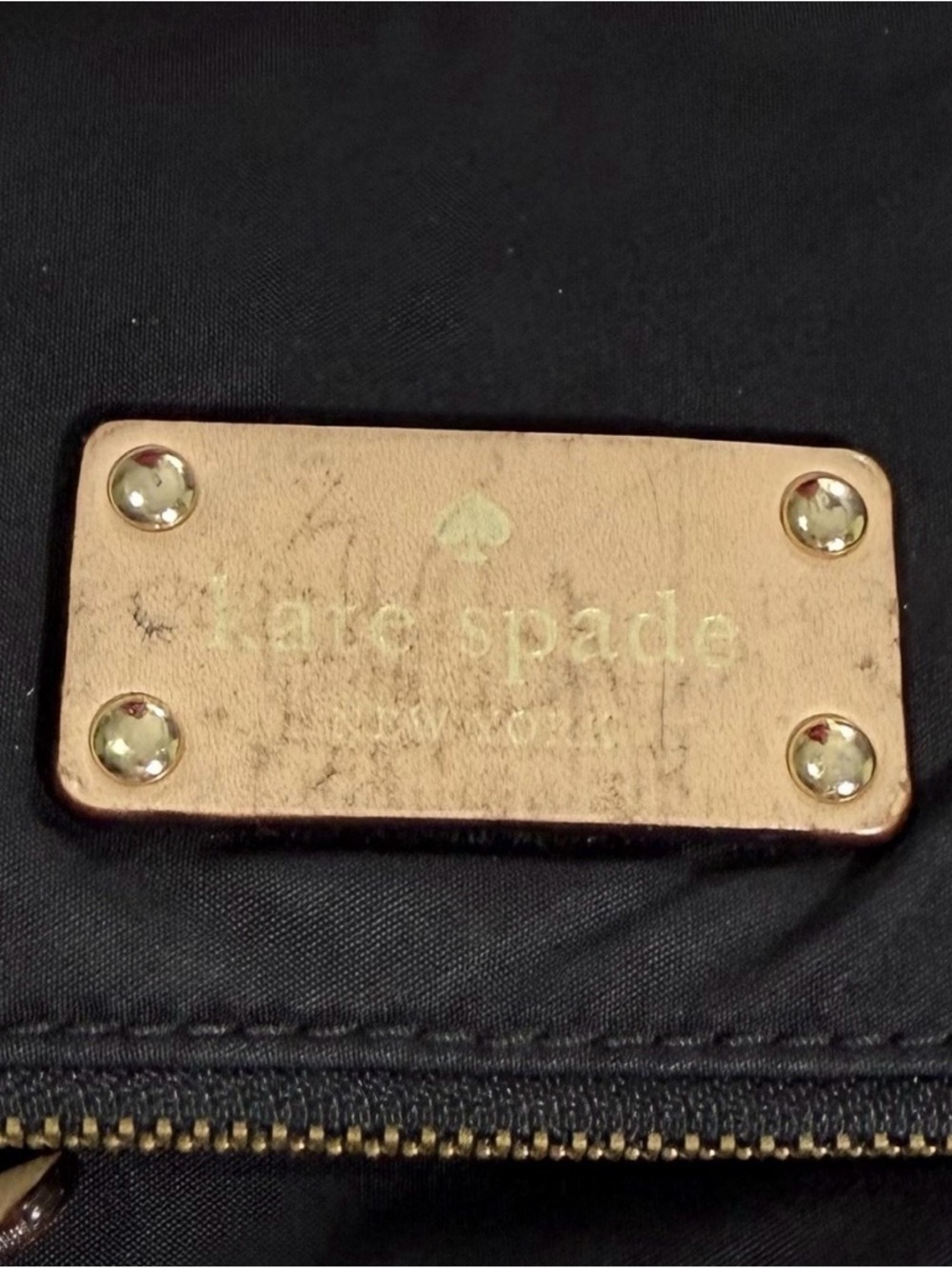 Kate Spade Classic Black Folding Crossbody Bag with Beige Strap - Picture 7 of 13